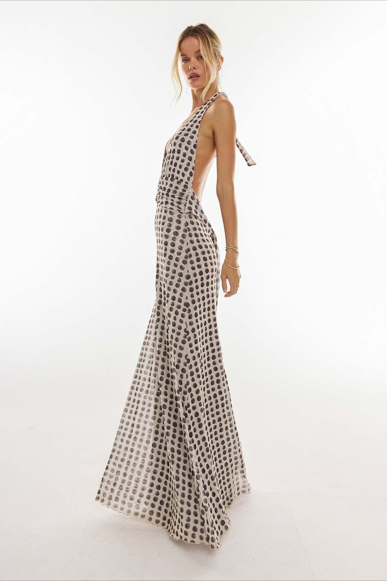 Floral Halter Neck Backless Bodycon Maxi Dress Floral Halter Neck Backless Bodycon Maxi Dress