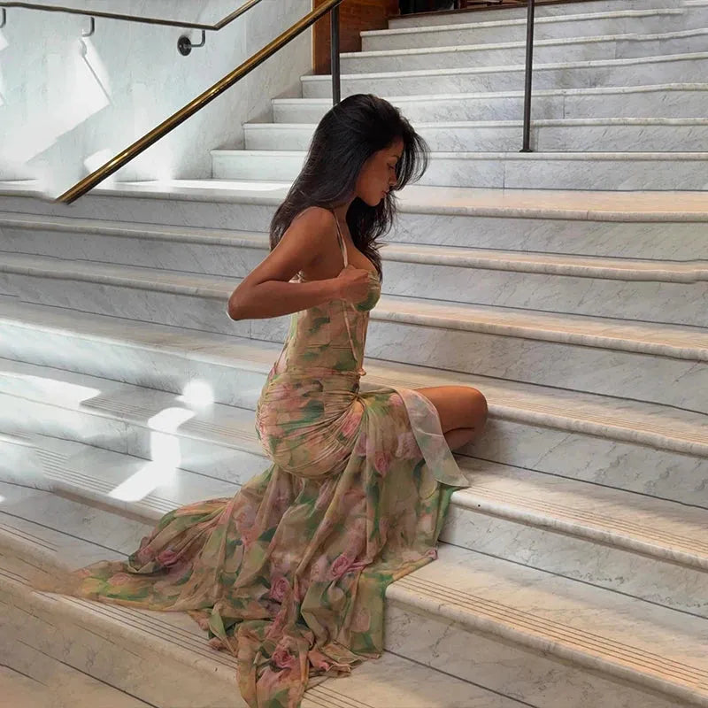 Floral Ruched Maxi Dress Floral Ruched Maxi Dress