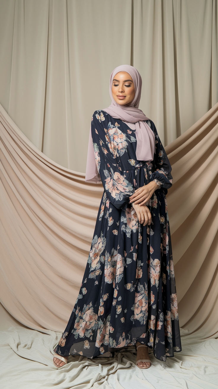 Floral Abaya Maxi Dresses: Embrace Elegance outfit idea