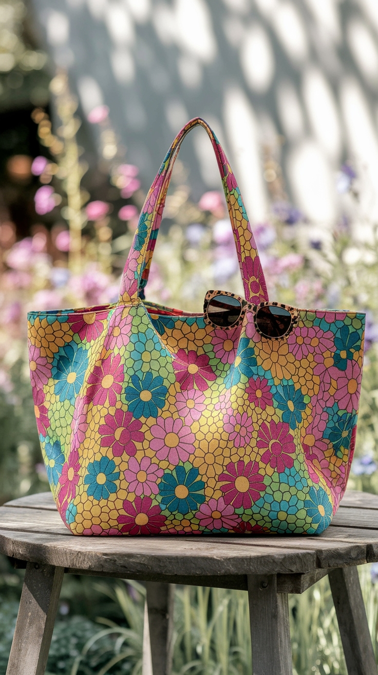 Flower Tote Bag Design: Adding a Pop of Color to Your Look outfit idea