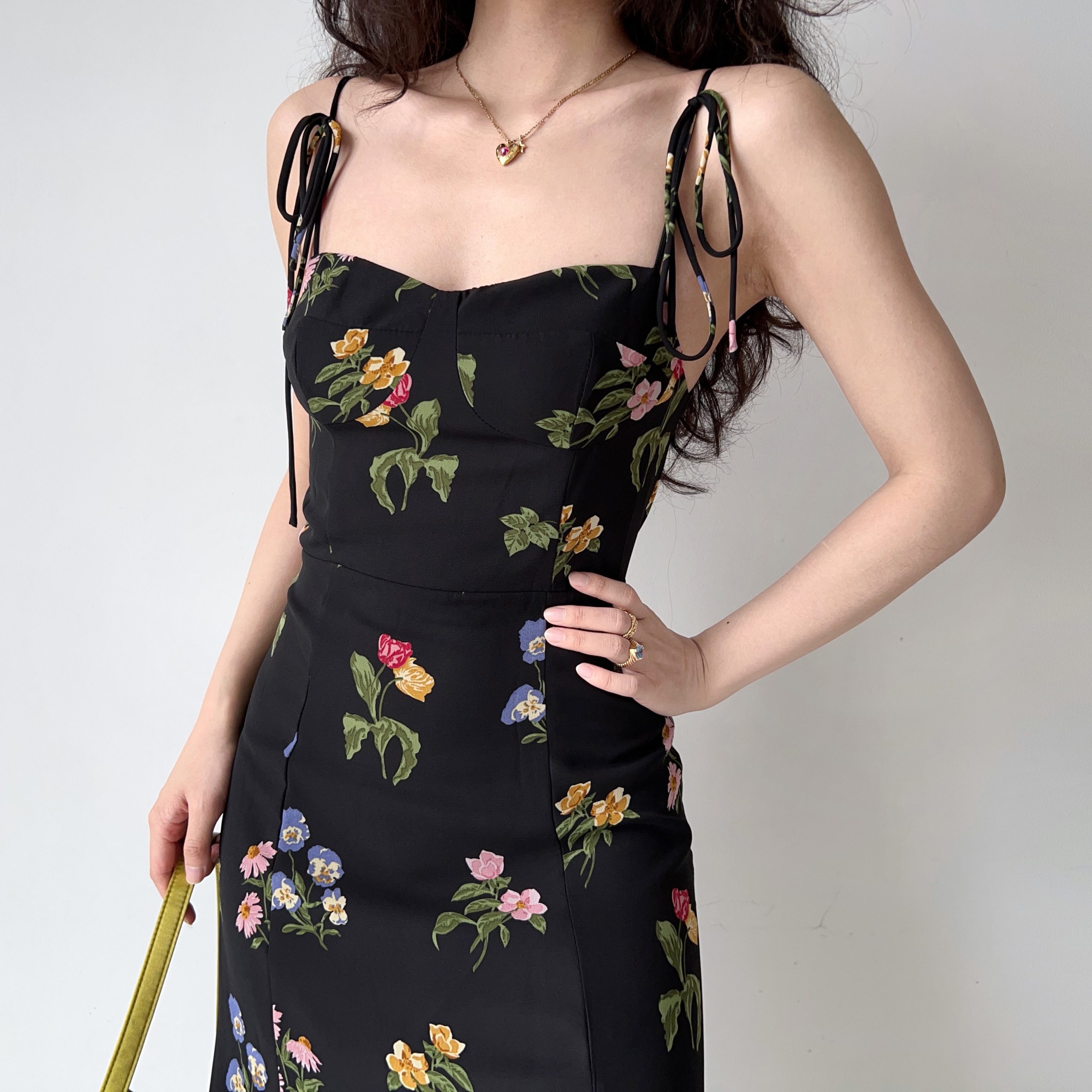 French Vintage Beach Resort Printed Spaghetti Strap Dress for Women - High Waist A-Line Long Skirt, Ideal for Summer Getaways