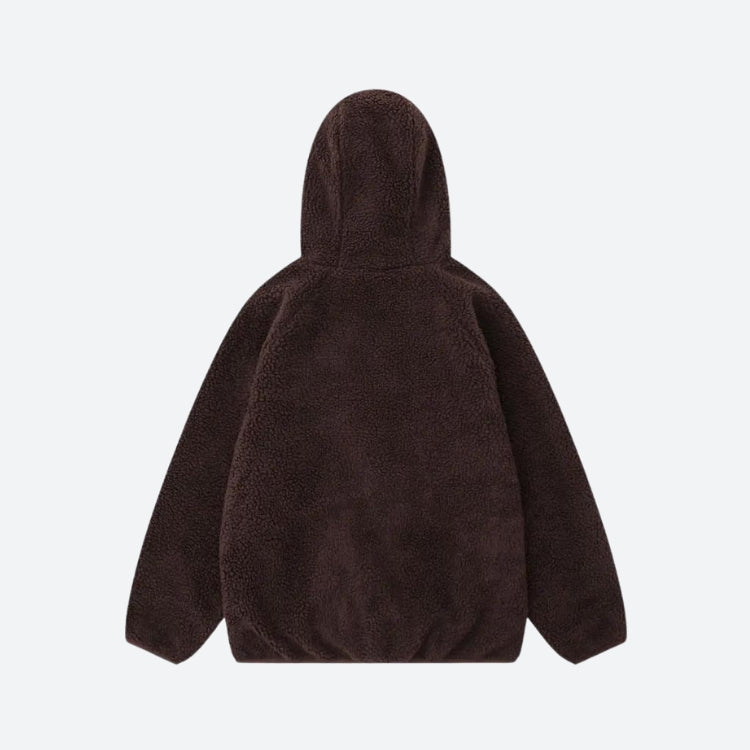 Funnel Neck Zip-Up Teddy Hoodie Funnel Neck Zip-Up Teddy Hoodie