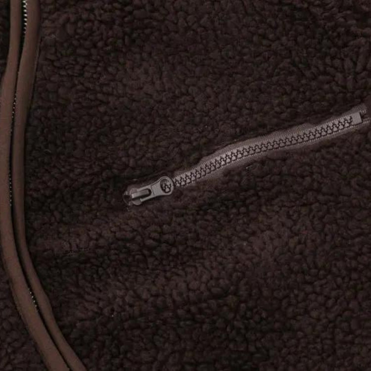 Funnel Neck Zip-Up Teddy Hoodie Funnel Neck Zip-Up Teddy Hoodie