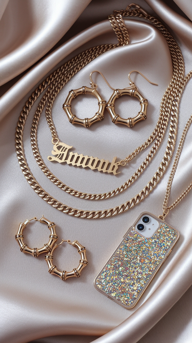 Gold Jewelry Aesthetic Y2K: A Nostalgic Trend Revival outfit idea