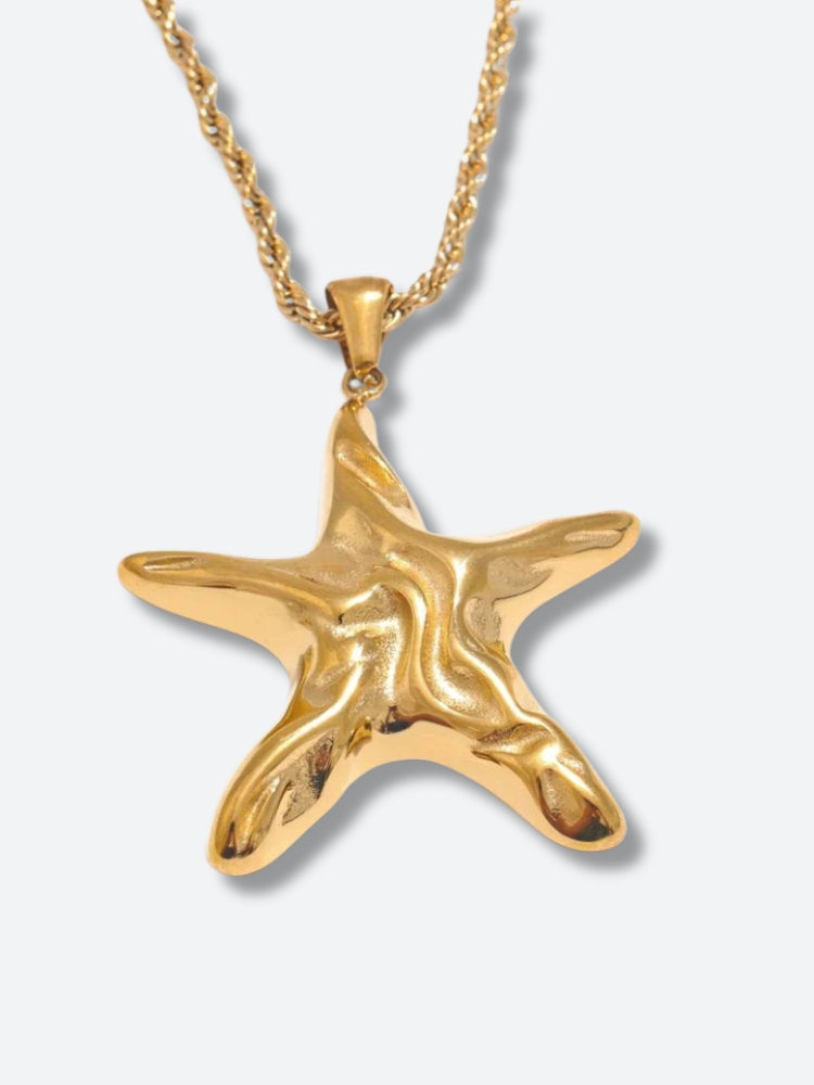 Golden Starfish Necklace & Earrings Set Golden Starfish Necklace & Earrings Set