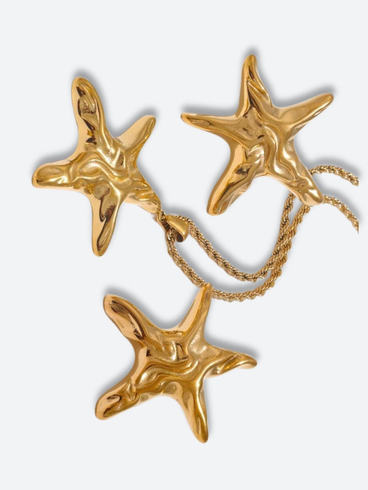 Golden Starfish Necklace & Earrings Set Golden Starfish Necklace & Earrings Set