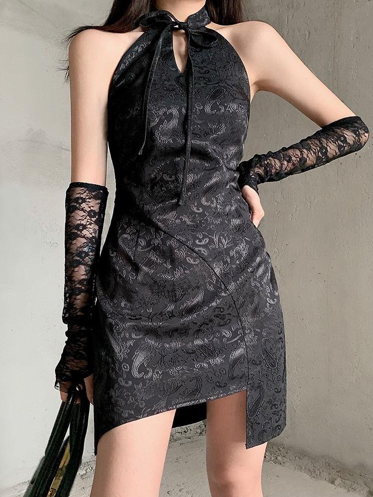 Goth Halter Mini Dress Goth Halter Mini Dress