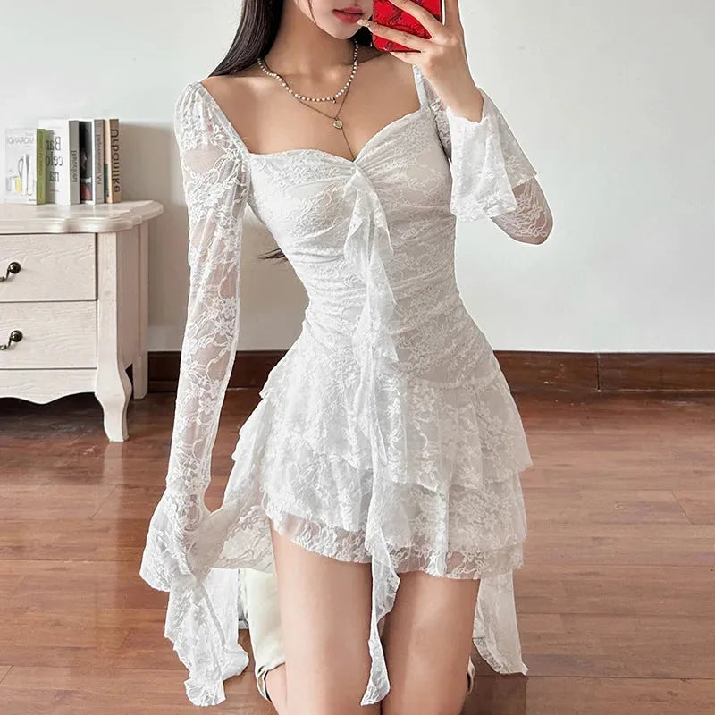 Goth Lace Mullet Mini Dress Goth Lace Mullet Mini Dress