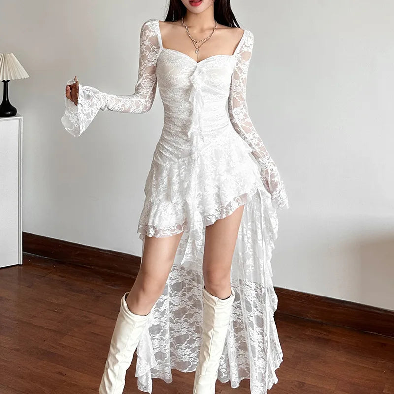 Goth Lace Mullet Mini Dress Goth Lace Mullet Mini Dress