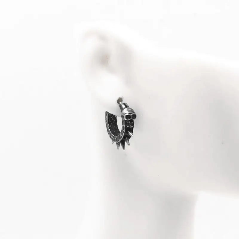 Goth Skull Spiked Hoop Earrings Goth Skull Spiked Hoop Earrings