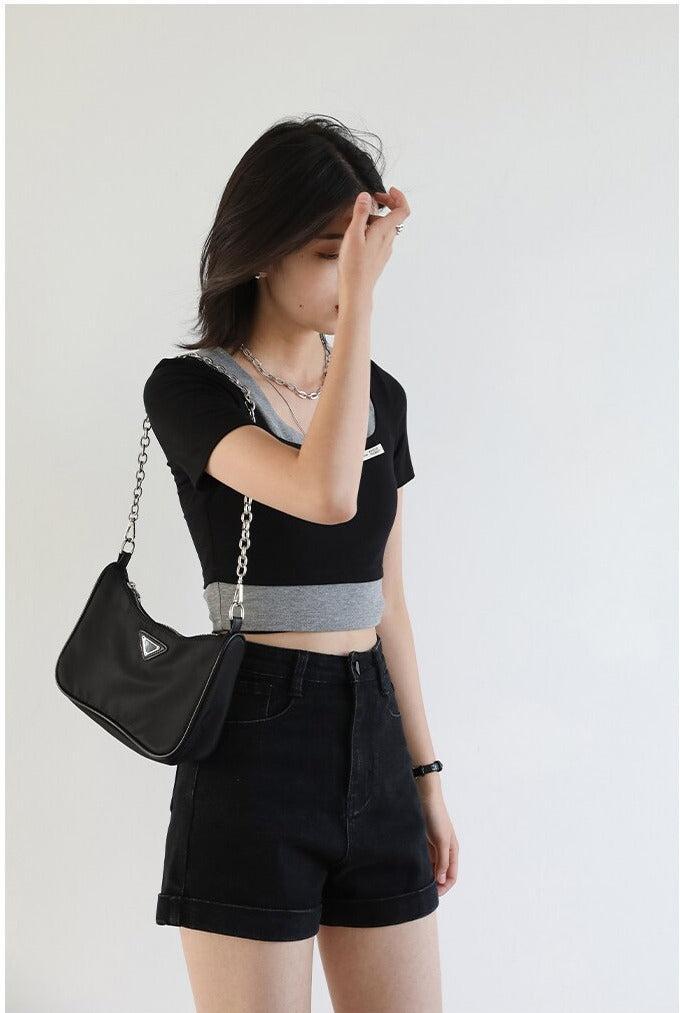 Grunge Black Jean Shorts Grunge Black Jean Shorts