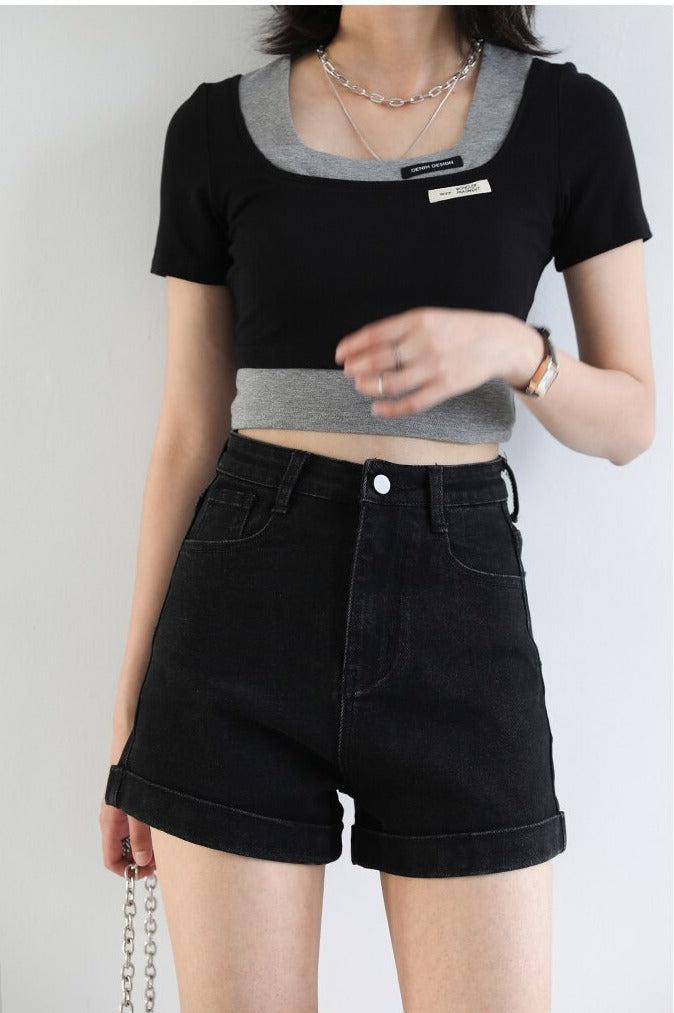 Grunge Black Jean Shorts Grunge Black Jean Shorts