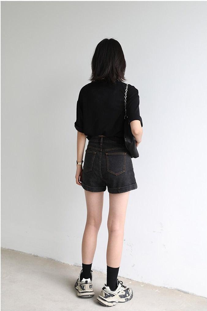 Grunge Black Jean Shorts Grunge Black Jean Shorts