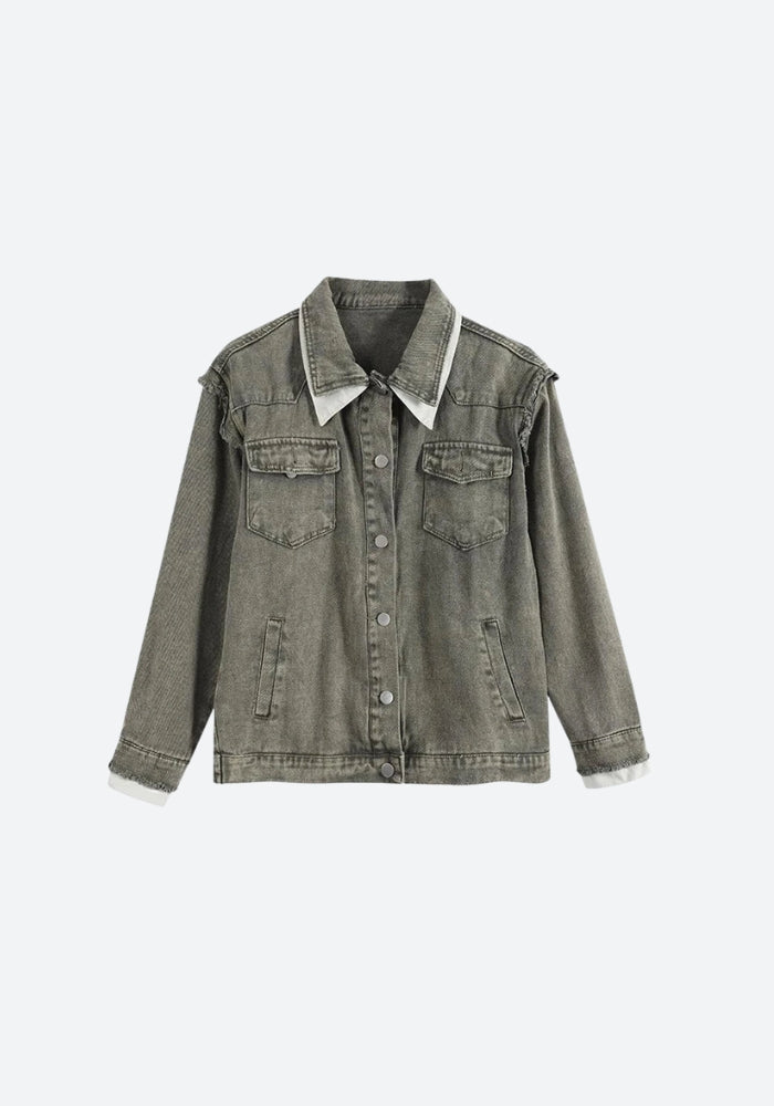 Grunge Button Up Oversized Denim Jacket Grunge Button Up Oversized Denim Jacket