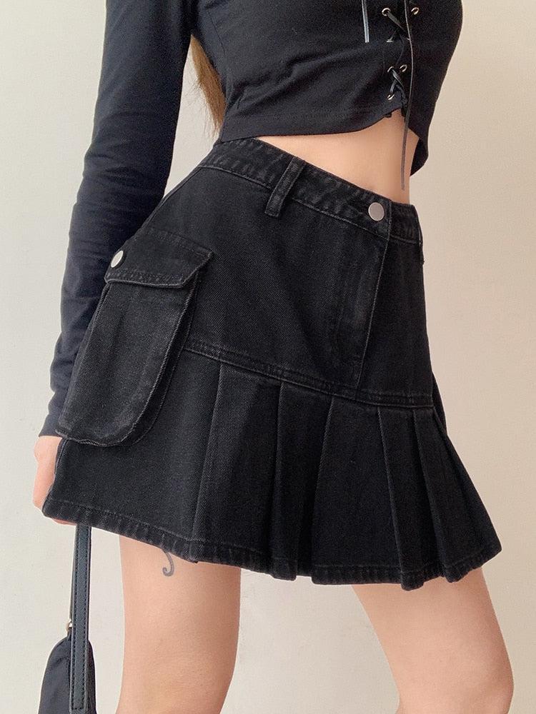 Grunge Cargo Denim Mini Skirt Grunge Cargo Denim Mini Skirt