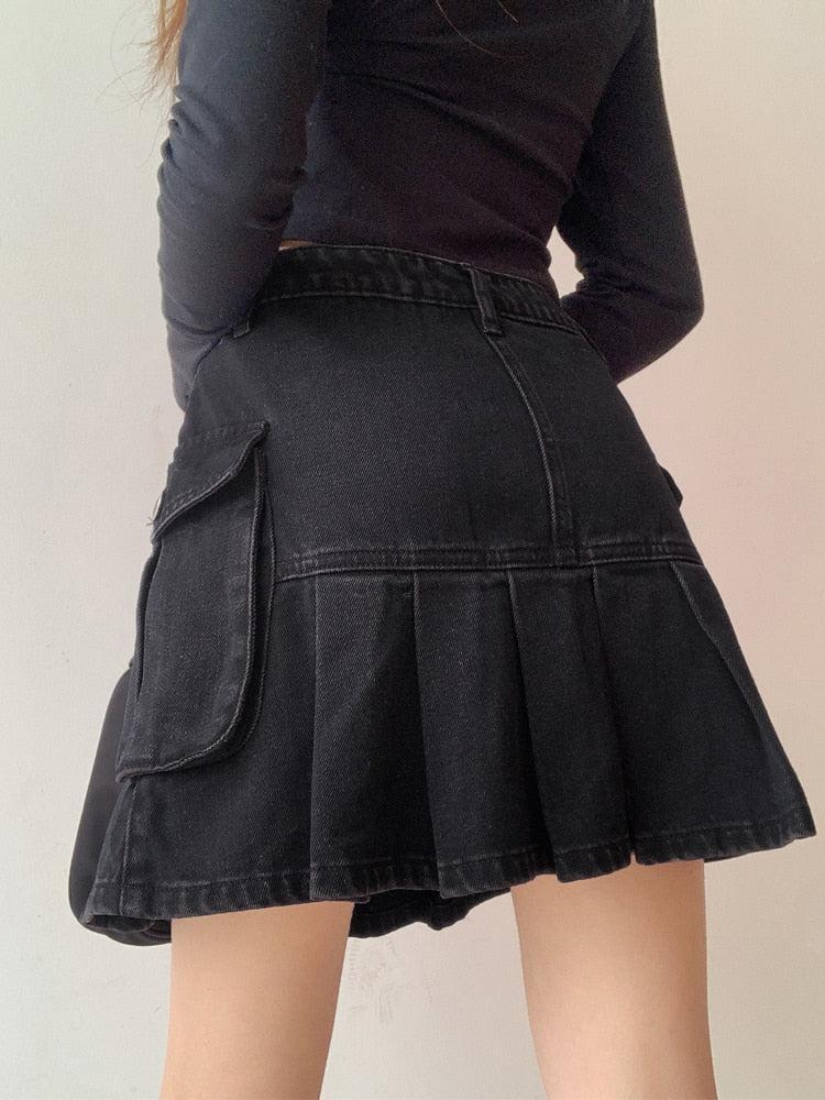 Grunge Cargo Denim Mini Skirt Grunge Cargo Denim Mini Skirt