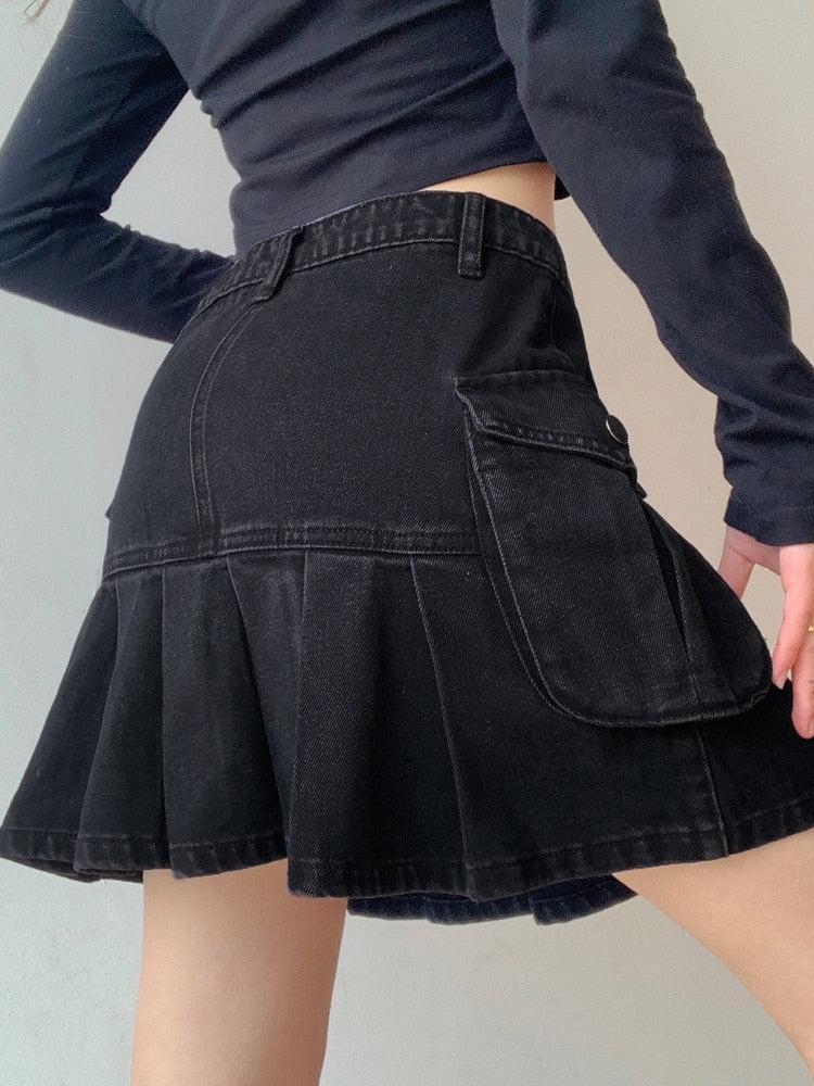 Grunge Cargo Denim Mini Skirt Grunge Cargo Denim Mini Skirt