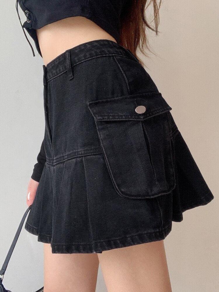 Grunge Cargo Denim Mini Skirt Grunge Cargo Denim Mini Skirt