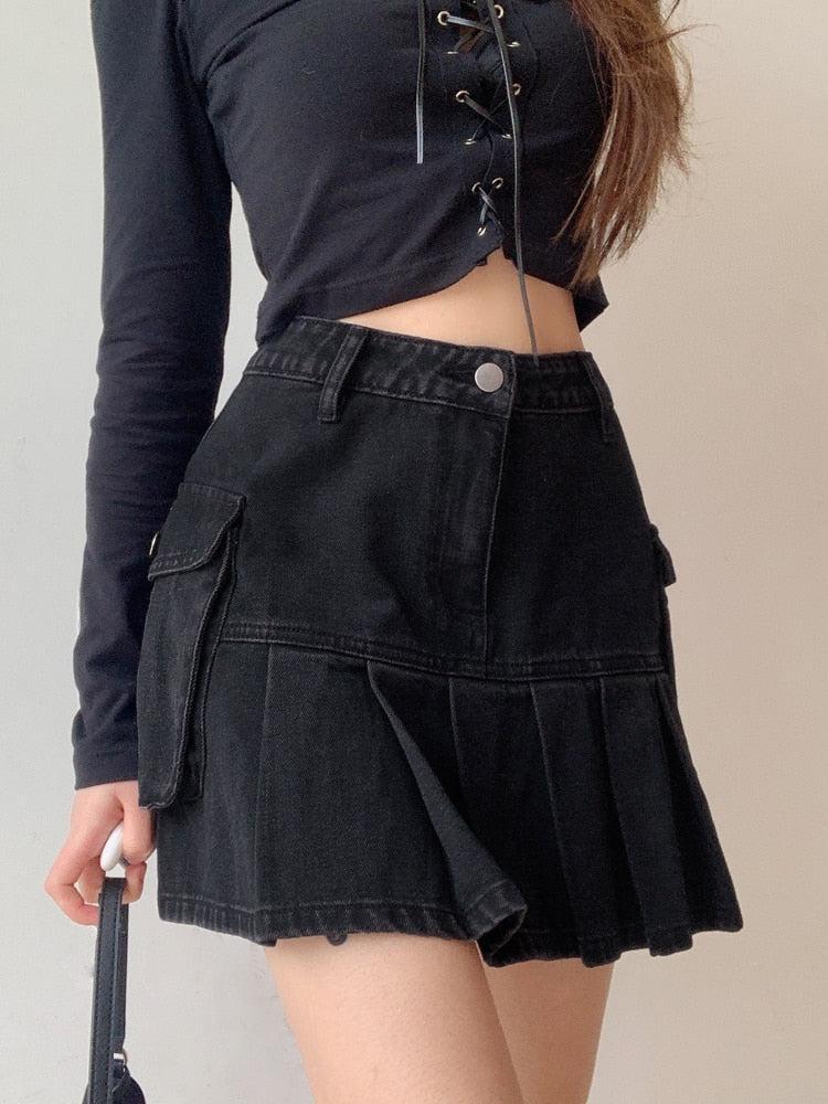 Grunge Cargo Denim Mini Skirt Grunge Cargo Denim Mini Skirt