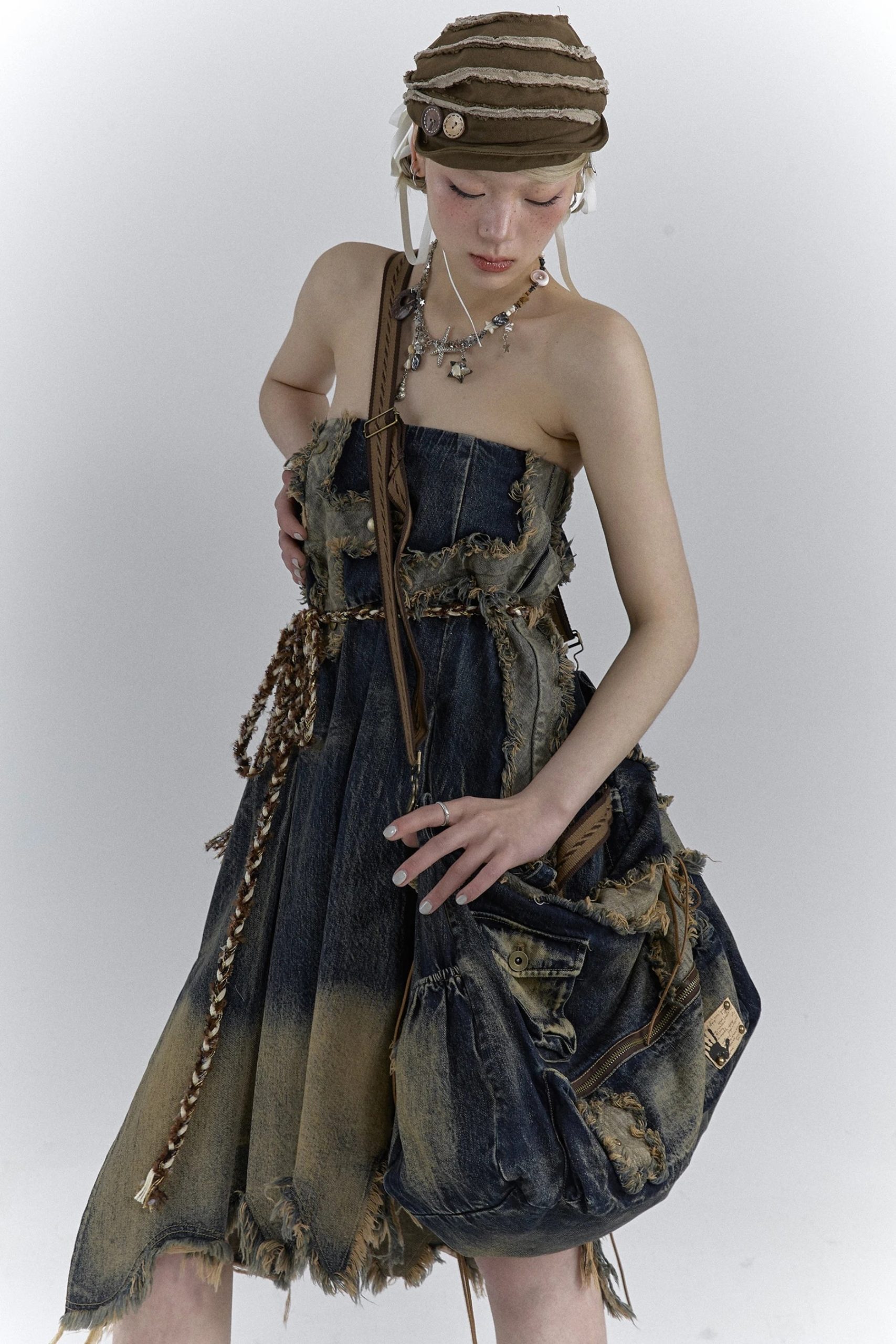 Grunge Cross Patch Pleated Maxi Skirt Grunge Cross Patch Pleated Maxi Skirt