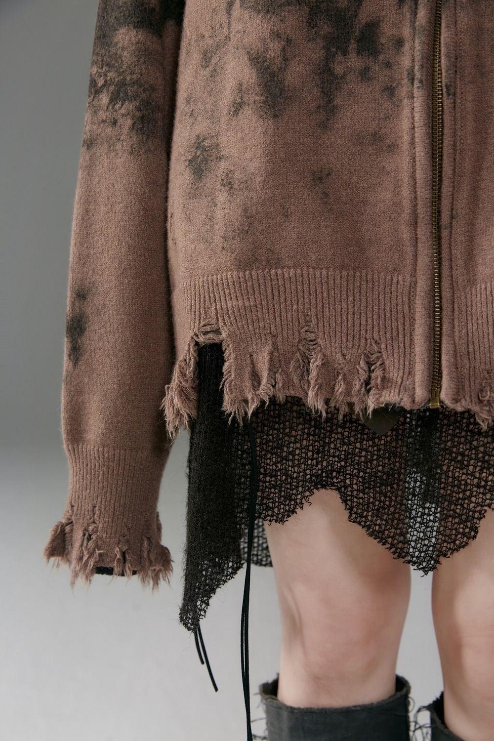 Grunge Extra Distressed Zip-Up Cardigan Grunge Extra Distressed Zip-Up Cardigan