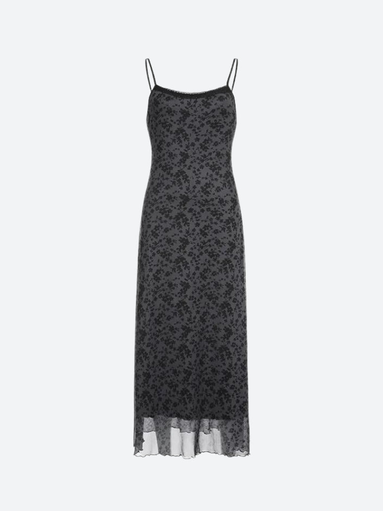 Grunge Floral Printed Maxi Dress Grunge Floral Printed Maxi Dress