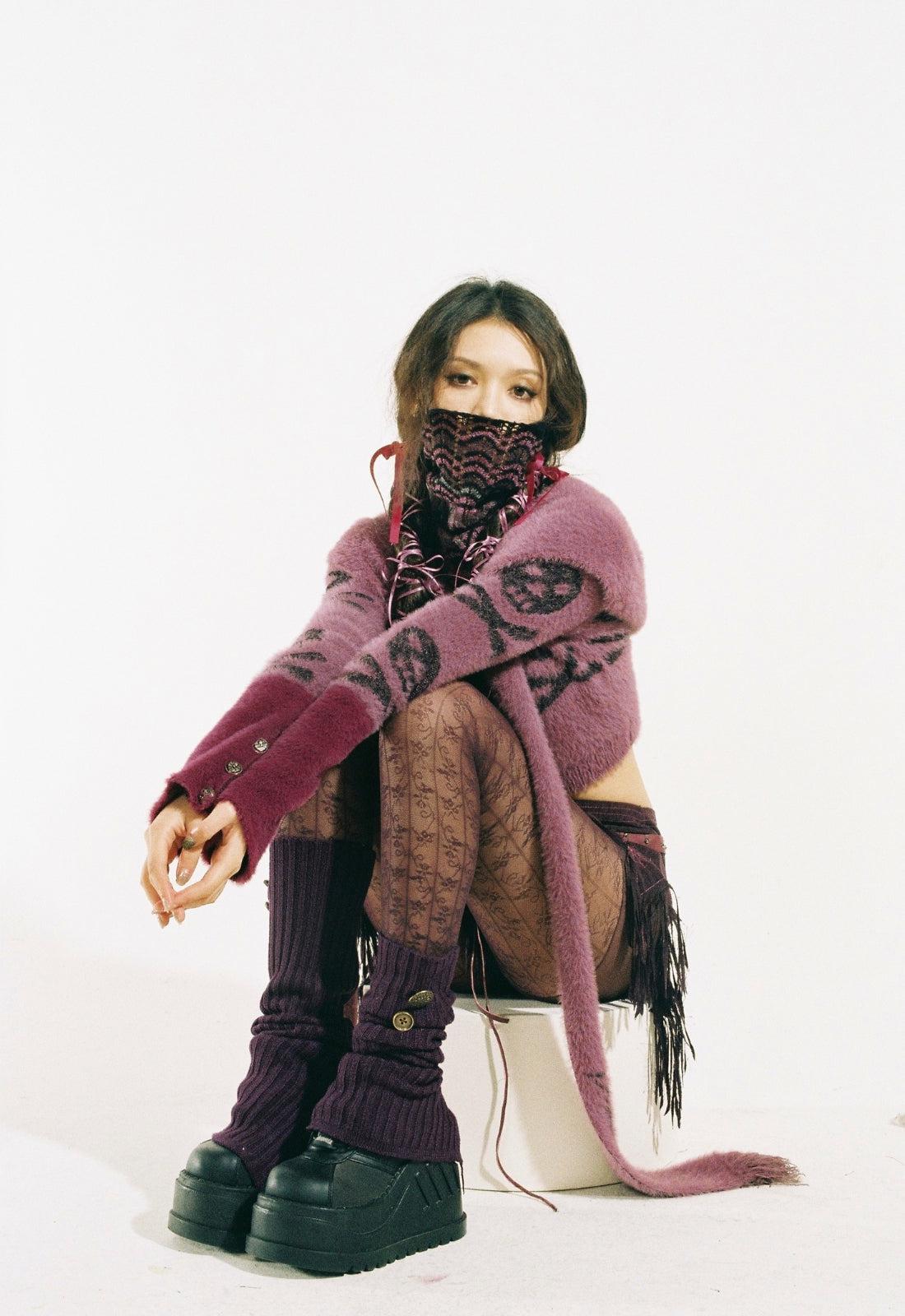 Grunge Gothic Skull Hooded Cardigan Grunge Gothic Skull Hooded Cardigan