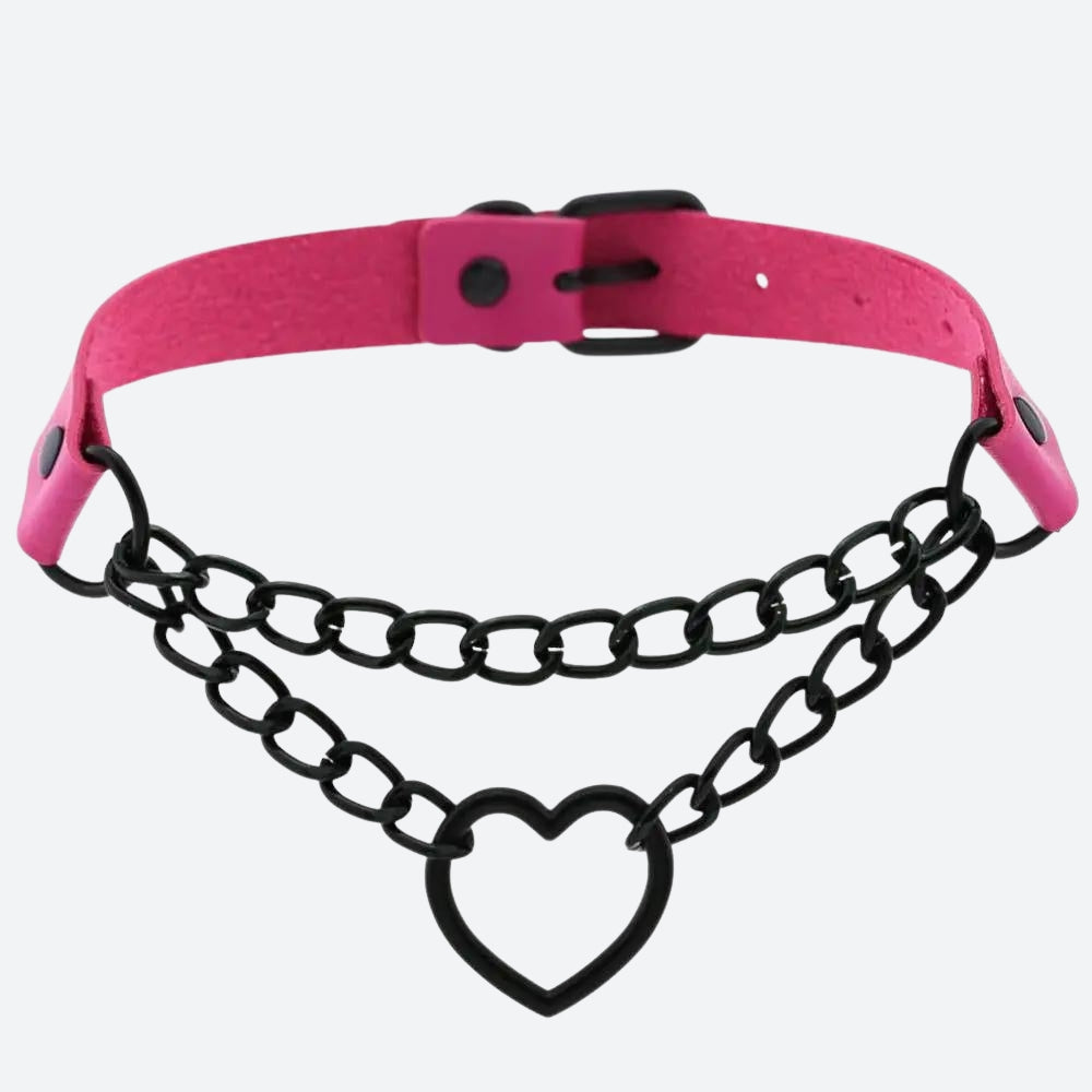 Grunge Heart Belted Choker Necklace Grunge Heart Belted Choker Necklace