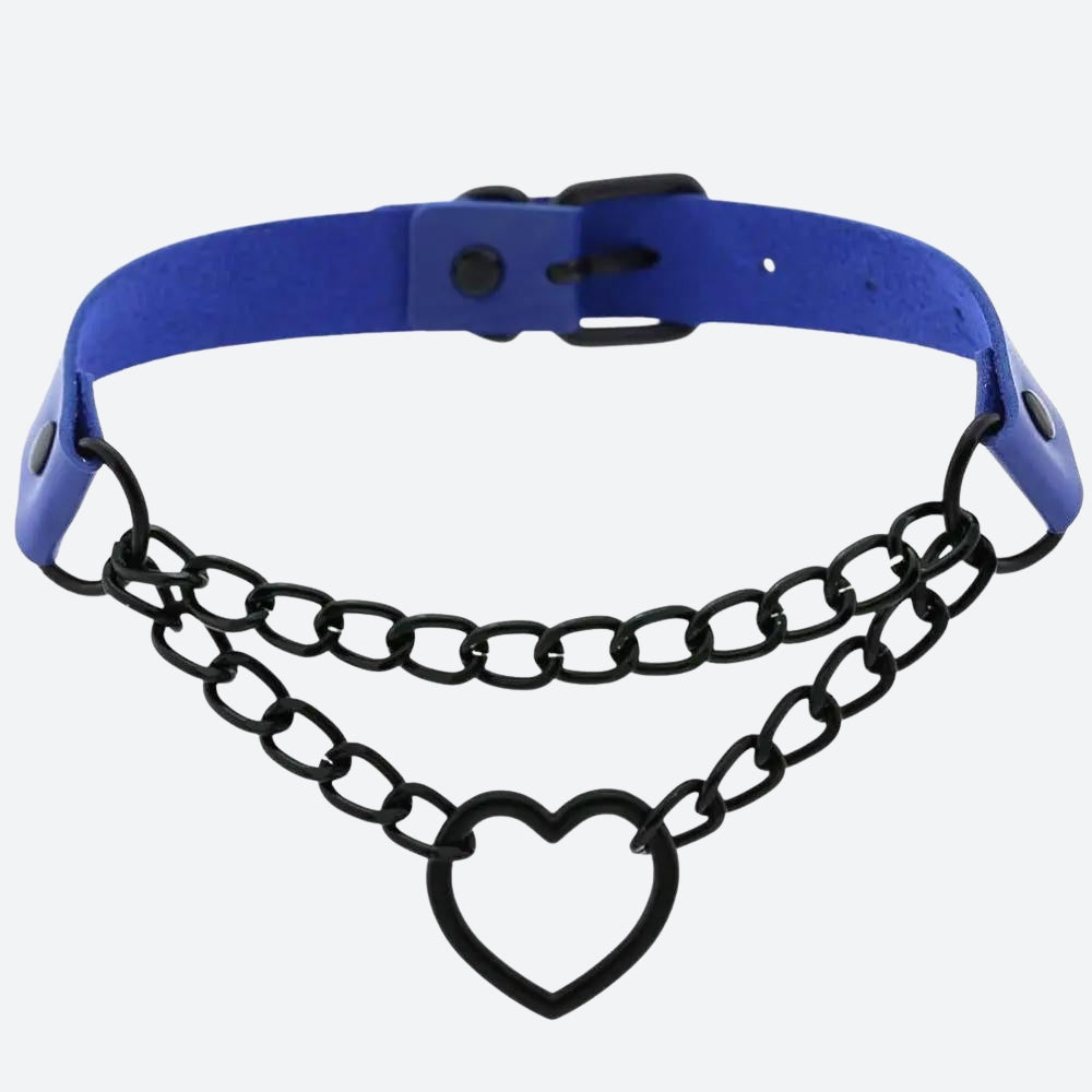 Grunge Heart Belted Choker Necklace Grunge Heart Belted Choker Necklace