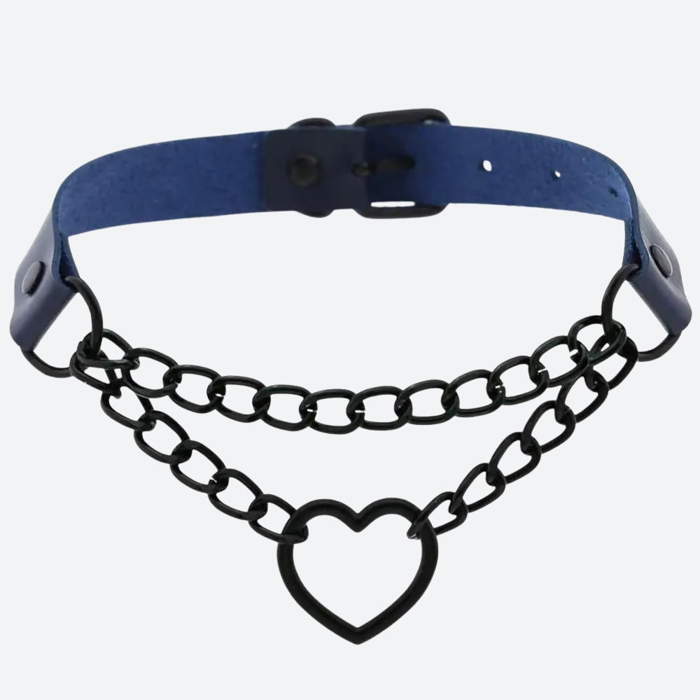 Grunge Heart Belted Choker Necklace Grunge Heart Belted Choker Necklace