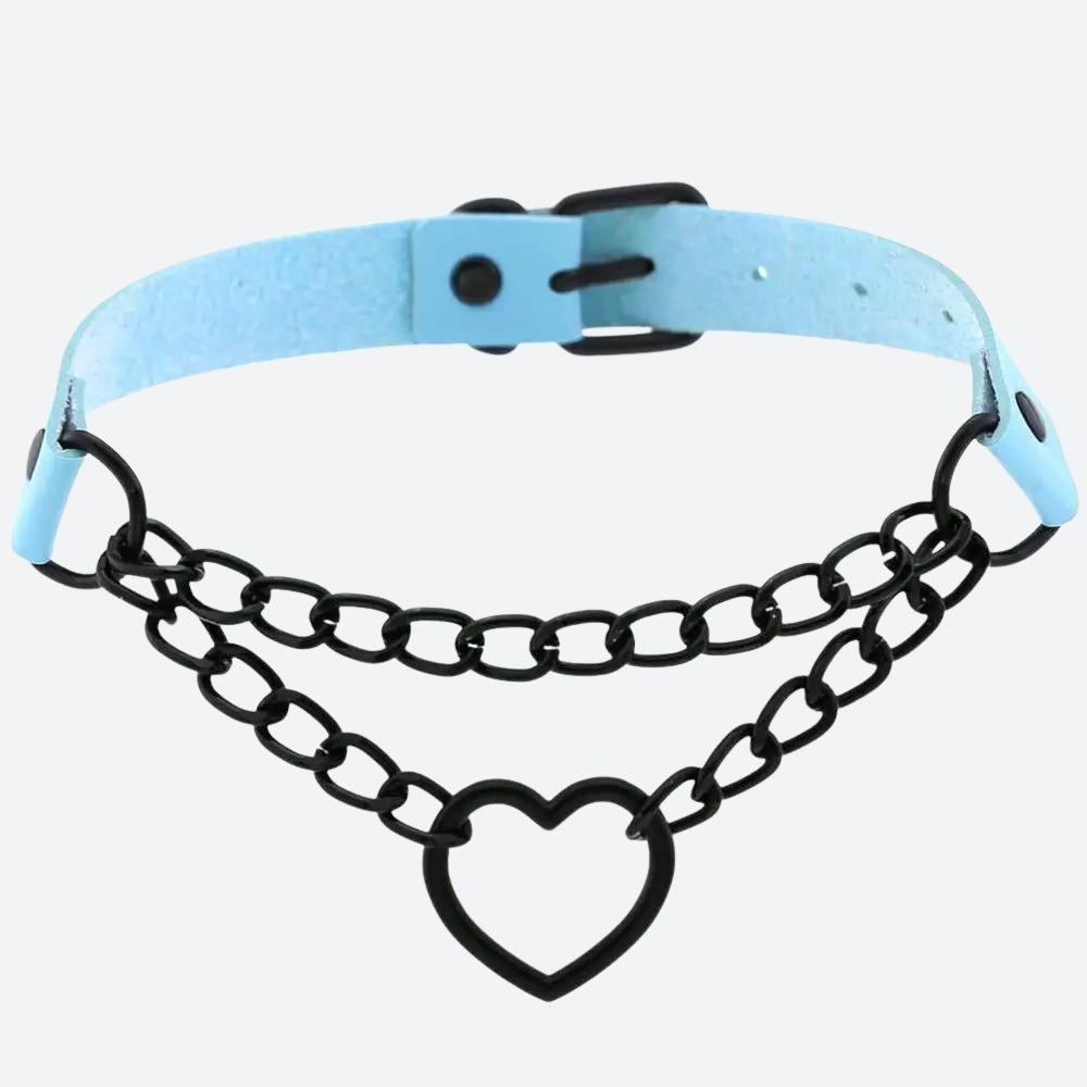 Grunge Heart Belted Choker Necklace Grunge Heart Belted Choker Necklace
