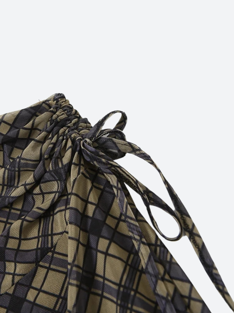 Grunge Plaid Mesh Midi Skirt Grunge Plaid Mesh Midi Skirt