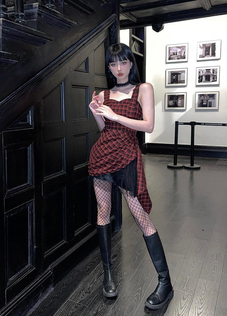 Grunge Plaid Mini Dress Grunge Plaid Mini Dress