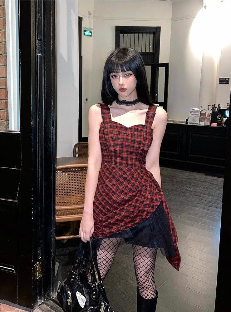 Grunge Plaid Mini Dress Grunge Plaid Mini Dress