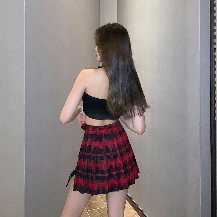 Grunge Plaid Mini Skort Grunge Plaid Mini Skort