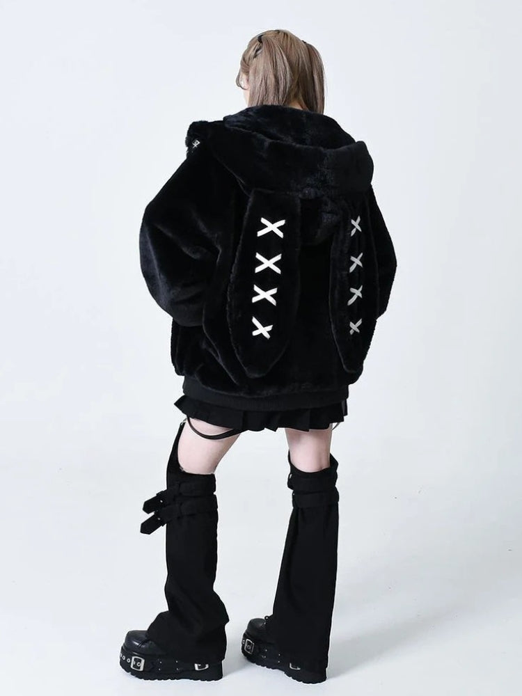 Grunge Rabbit Ear Plush Jacket Grunge Rabbit Ear Plush Jacket