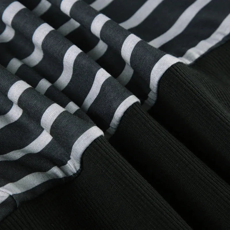 Grunge Striped Wrap Crop Top Grunge Striped Wrap Crop Top