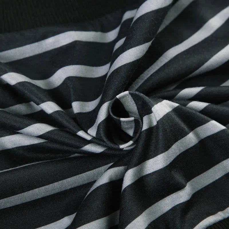 Grunge Striped Wrap Crop Top Grunge Striped Wrap Crop Top