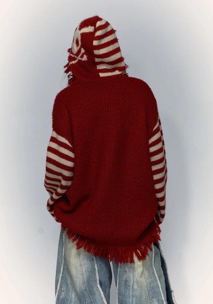 Grunge Tasseled Hooded Sweater Grunge Tasseled Hooded Sweater