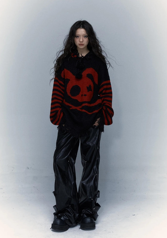 Grunge Tasseled Hooded Sweater Grunge Tasseled Hooded Sweater