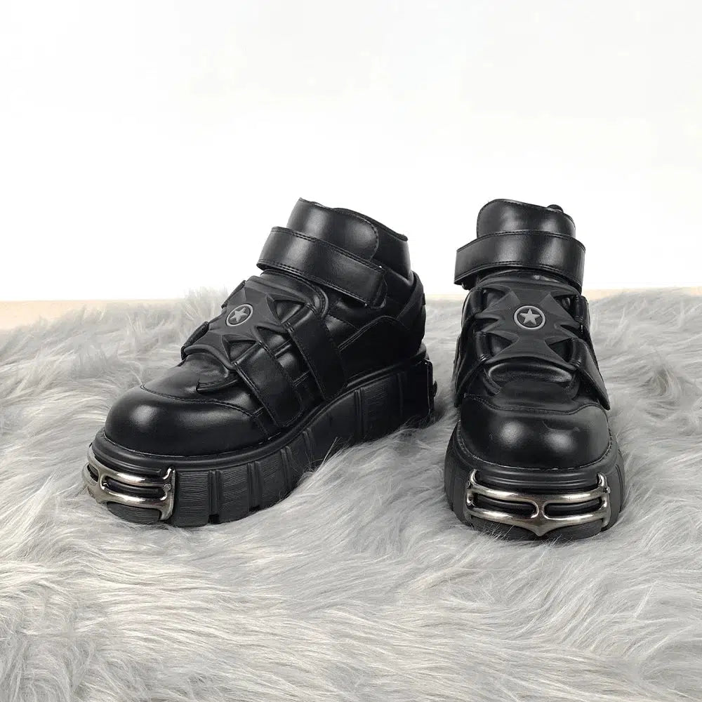 Grunge Velcro Strap Platform Boots Grunge Velcro Strap Platform Boots