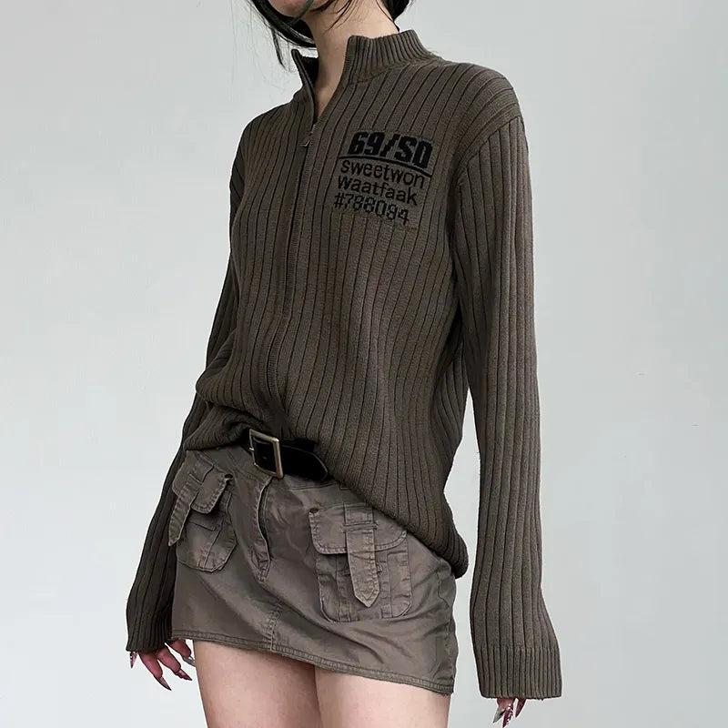 Grunge Zip-Up Cardigan Jacket Grunge Zip-Up Cardigan Jacket