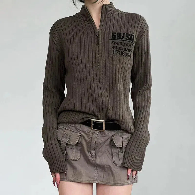 Grunge Zip-Up Cardigan Jacket Grunge Zip-Up Cardigan Jacket