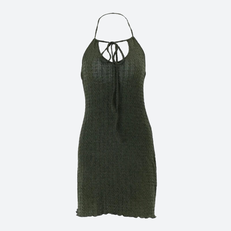 Halter Neck Knitted Mini Dress Halter Neck Knitted Mini Dress