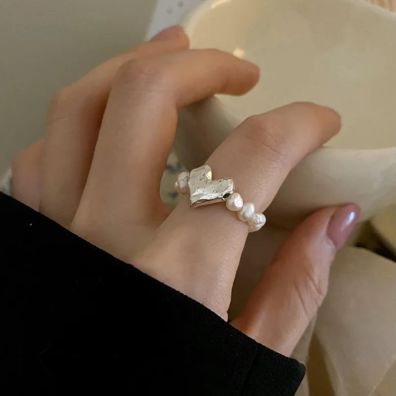 Heart Stone Beaded Ring