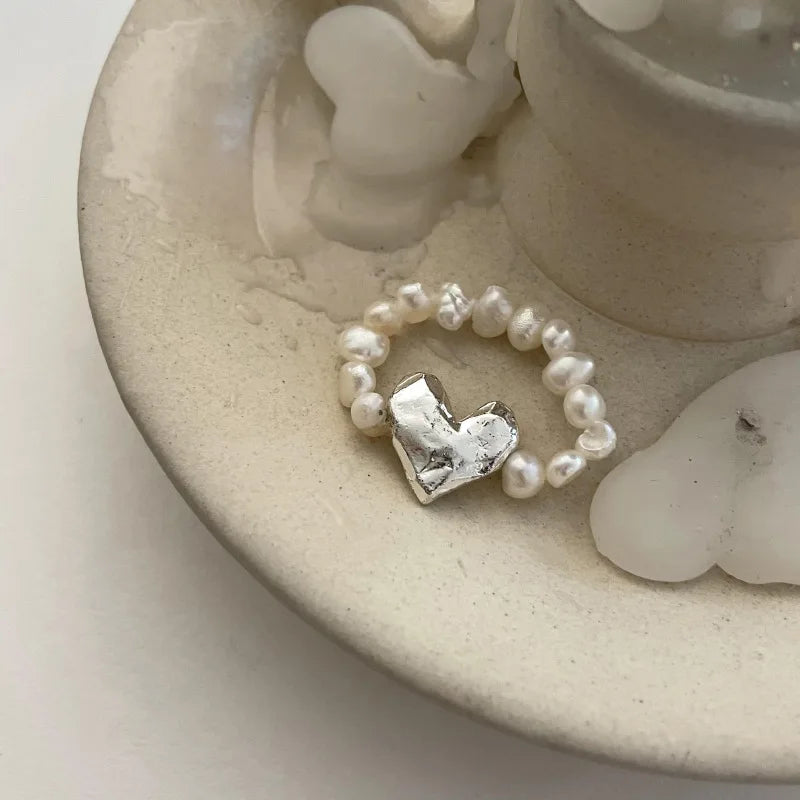 Heart Stone Beaded Ring Heart Stone Beaded Ring