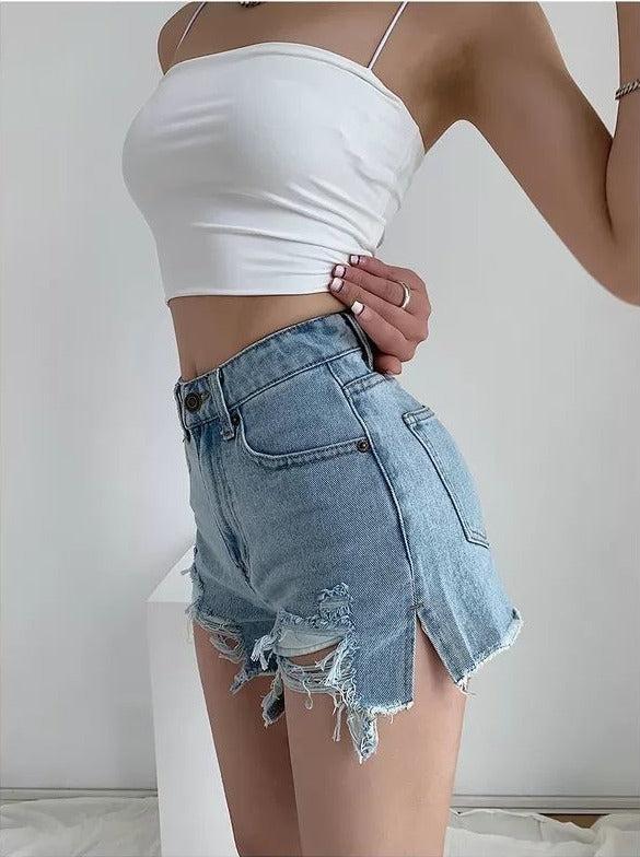 High Waist Extra Distressed Jean Shorts High Waist Extra Distressed Jean Shorts