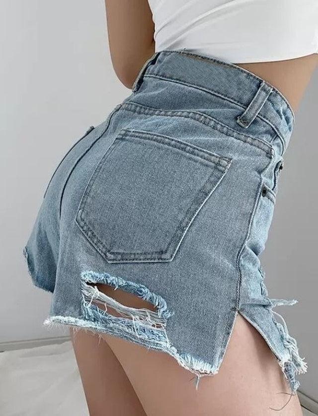 High Waist Extra Distressed Jean Shorts High Waist Extra Distressed Jean Shorts
