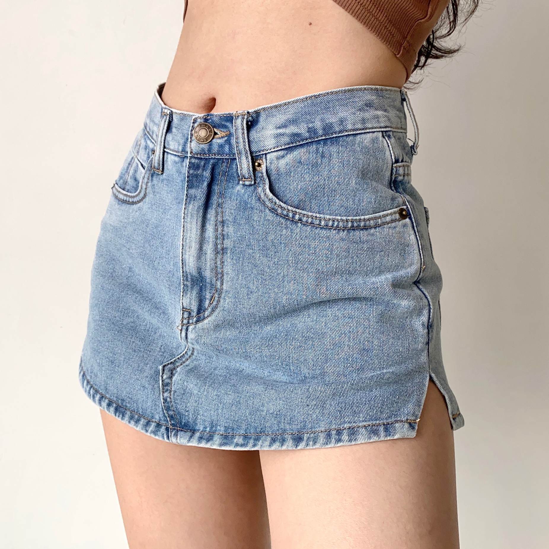 High Waist Side Split Denim Skirt for Women - Slimming Summer Skirt, European and American Style, Anti-Exposure Short Skirt