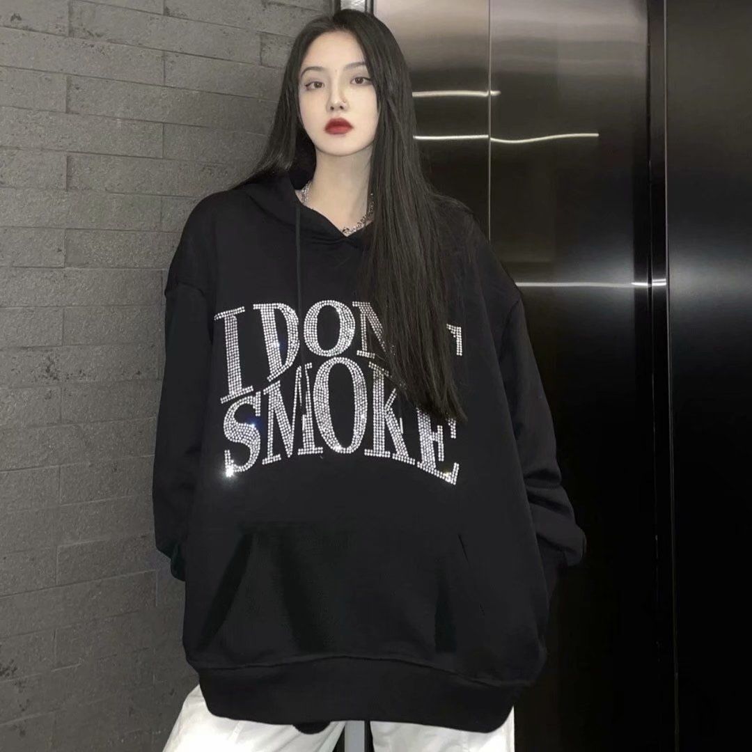 I Don't Smoke Rhinestone Hoodie I Don't Smoke Rhinestone Hoodie